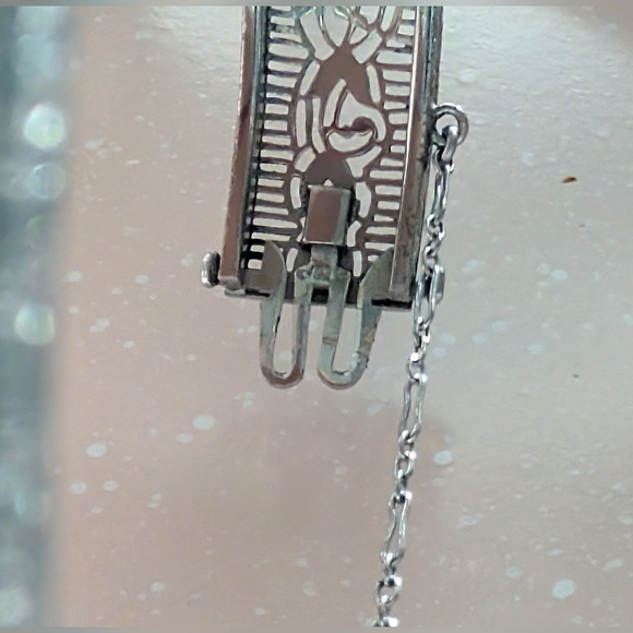 Authentic 1920s John H Peckham Bangle Bracelet Rhodium Plated - Picture 9 of 9